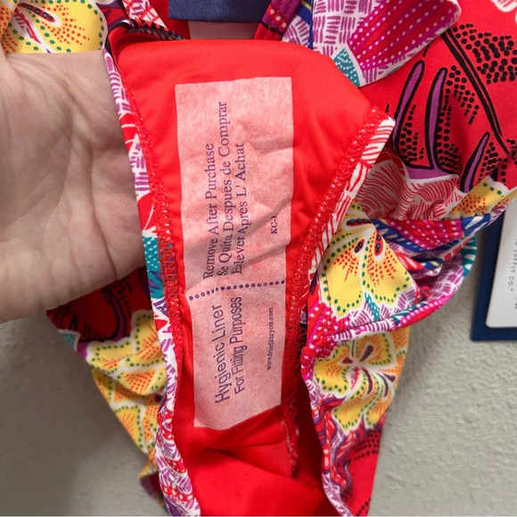 Caribbean Joe Coral/Red Floral Ruffle One Piece Swimsuit NWT 8 - Picture 8 of 9
